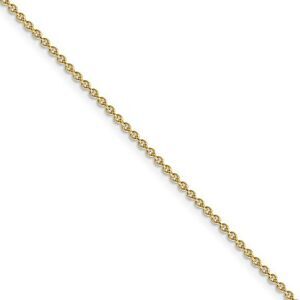 1.8mm 14k Yellow Gold Polished Round Cable Chain Necklace, 18 Inch